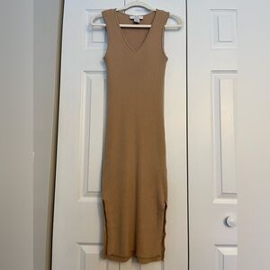 Magaschoni Cream/Tan Midi Length Dress